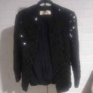 Elegant Black Sequin Blazer